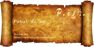 Petul Éva névjegykártya